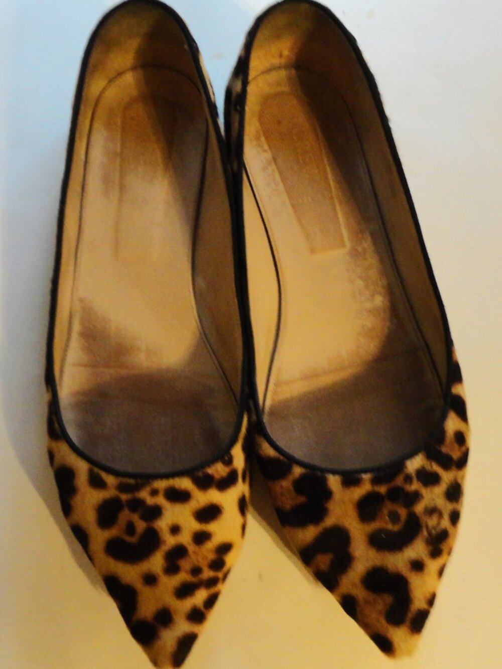 J. Crew COLLECTION Women’s Pointed-Toe Flats in Leopard Cheetah Fur Hair 12 M-W